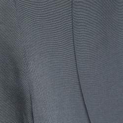 Pre Owned Emporio Armani Grey Crepe Blazer Skirt Suit M/L