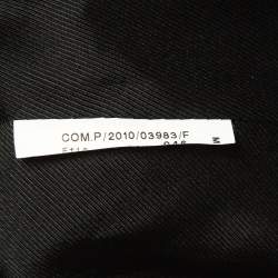 Pre Owned Emporio Armani Black Embossed Faux Leather Zip Front Jacket M