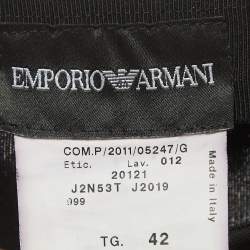 Pre Owned Emporio Armani Black Jersey Wired Hem Pencil Skirt M