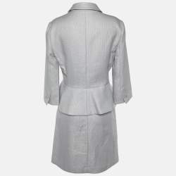 Emporio Armani Grey Nylon Single Breasted Blazer & Skirt Set M