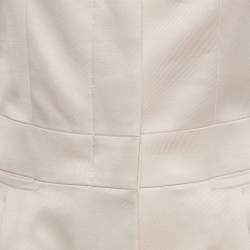 Pre Owned Emporio Armani Pink Wool Blend Buttoned Peplum Blouse S