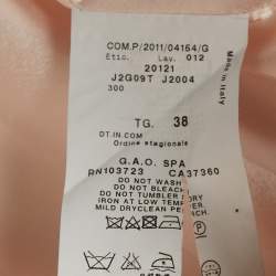 Pre Owned Emporio Armani Pink Wool Blend Buttoned Peplum Blouse S