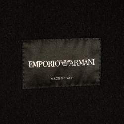 Emporio Armani Black Patterned Wool & Mohair Vest L