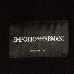 Emporio Armani Black Patterned Wool & Mohair Vest L