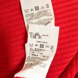 Pre Owned Emporio Armani Red Ottoman Knit Peplum Jacket M