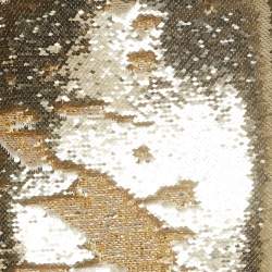 Pre Owned Emporio Armani Gold Sequin Pencil Skirt S