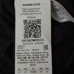 Pre Owned Emporio Armani Black Jersey Ruffled Short Dress M