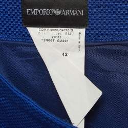 Emporio Armani Blue Canvas Pencil Skirt M