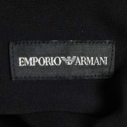Pre Owned Emporio Armani Black Ruffle Textured Chiffon Mini Dress S