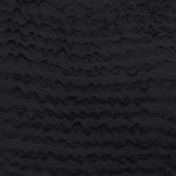 Pre Owned Emporio Armani Black Ruffle Textured Chiffon Mini Dress S