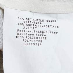 Pre Owned Emporio Armani Cream/Black Striped Silk Blend Top S