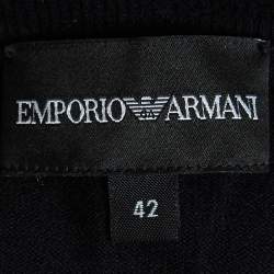 Pre Owned Emporio Armani Black Sequin Embellished Wool Cardigan M