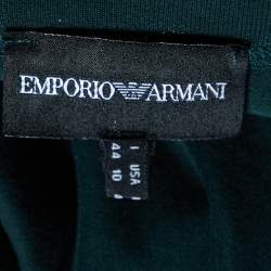 Pre Owned Emporio Armani Green Logo Print Cotton Crew Neck T-Shirt M