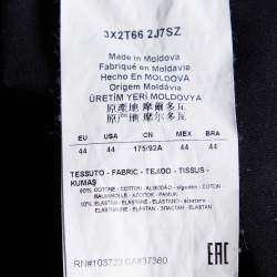 Pre Owned Emporio Armani Black Embellished Cotton Crew Neck T-Shirt M 