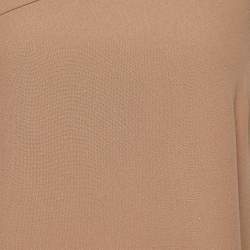 Pre Owned Emporio Armani Beige Crepe One Shoulder Top S