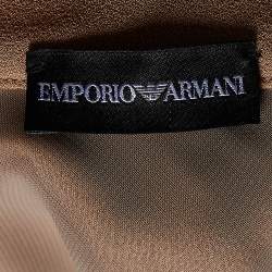 Pre Owned Emporio Armani Beige Crepe One Shoulder Top S