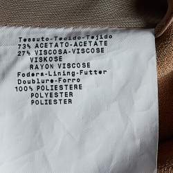 Pre Owned Emporio Armani Beige Crepe One Shoulder Top S