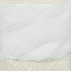 Pre Owned Emporio Armani Off White Tulle Ruched Halter Neck Mini Dress S