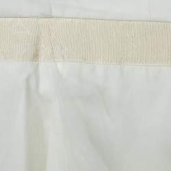 Pre Owned Emporio Armani Off White Tulle Ruched Halter Neck Mini Dress S