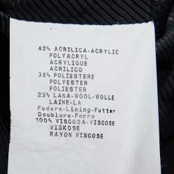 Pre Owned Emporio Armani Monochrome Wool Blend Belted Coat L