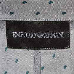Pre Owned Emporio Armani Grey Paisley Print Silk Shirt S
