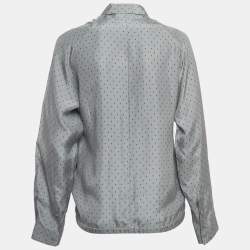 Pre Owned Emporio Armani Grey Paisley Print Silk Shirt S