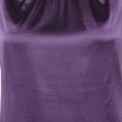 Pre Owned Emporio Armani Purple Silk Satin Sleeveless Top S