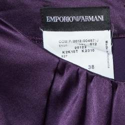 Pre Owned Emporio Armani Purple Silk Satin Sleeveless Top S