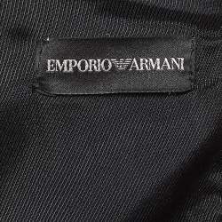 Pre Owned Emporio Armani Black/Grey Knit Mini Dress S