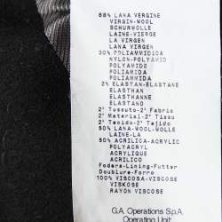 Pre Owned Emporio Armani Grey Boucle Wool Zip Up Jacket S