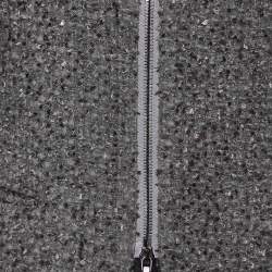 Pre Owned Emporio Armani Grey Boucle Wool Zip Up Jacket S