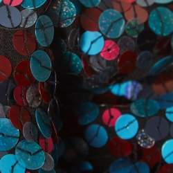 Pre Owned Emporio Armani Blue & Pink Sequin Knit Tank Top S