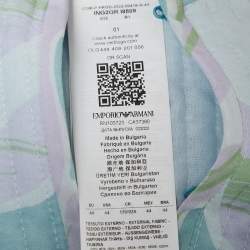 Pre Owned Emporio Armani Blue Abstract Print Silk Pants and Jacket Set M