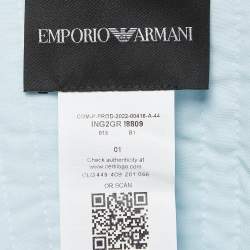 Pre Owned Emporio Armani Blue Abstract Print Silk Pants and Jacket Set M