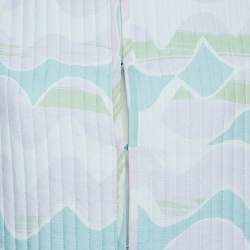 Pre Owned Emporio Armani Blue Abstract Print Silk Pants and Jacket Set M