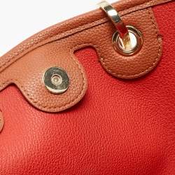 Pre Owned Emporio Armani Brown Faux Leather Small MyEA Shopper Tote