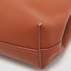 Pre Owned Emporio Armani Brown Faux Leather Small MyEA Shopper Tote