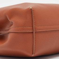 Pre Owned Emporio Armani Brown Faux Leather Small MyEA Shopper Tote