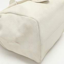 Emporio Armani Cream Leather Drawstring Tote
