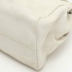 Emporio Armani Cream Leather Drawstring Tote