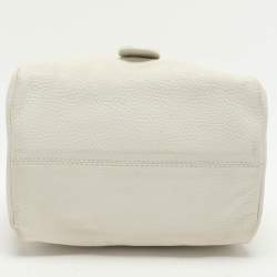 Emporio Armani Cream Leather Drawstring Tote