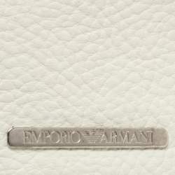 Emporio Armani Cream Leather Drawstring Tote
