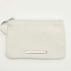 Emporio Armani Cream Leather Drawstring Tote