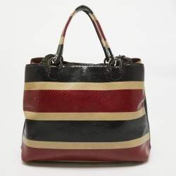 Emporio Armani Multicolor Snakeskin Embossed Leather Tote