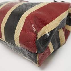 Emporio Armani Multicolor Snakeskin Embossed Leather Tote