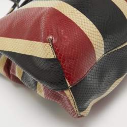 Emporio Armani Multicolor Snakeskin Embossed Leather Tote