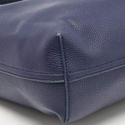 Pre Owned Emporio Armani Blue Leather Small MyEA Shopper Tote