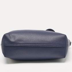 Pre Owned Emporio Armani Blue Leather Small MyEA Shopper Tote