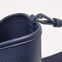 Pre Owned Emporio Armani Blue Leather Small MyEA Shopper Tote