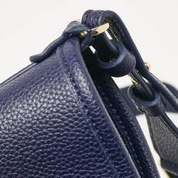 Pre Owned Emporio Armani Blue Leather Small MyEA Shopper Tote